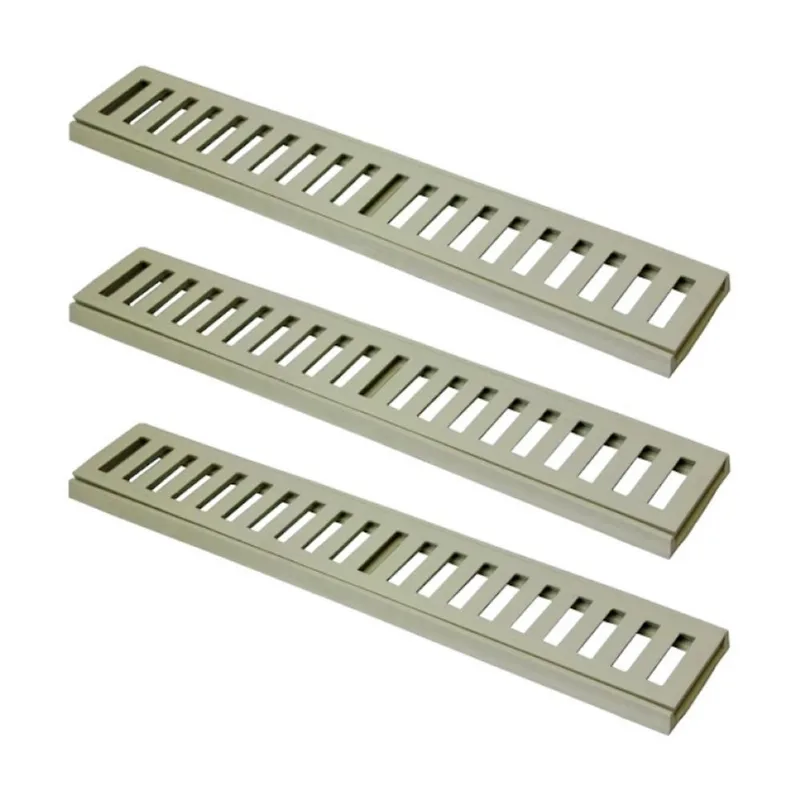 Kit 3 Ralo Grelha Linear Caixilho em Alumínio Bege 20x50cm