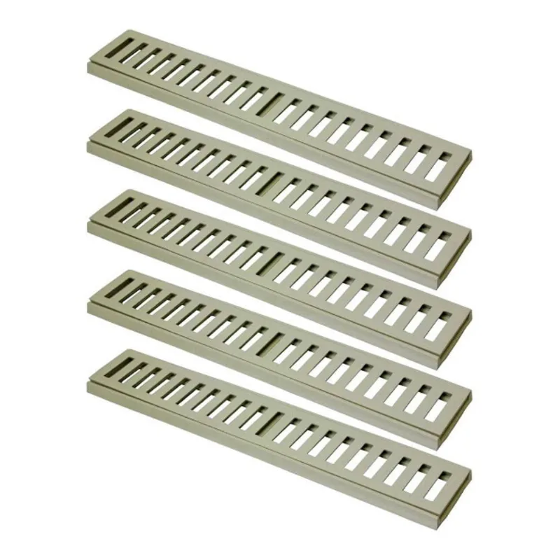 Kit 5 Ralo Grelha Linear Alumínio Bege 20x50cm GDA Industria e Distribuidora de Fundidos