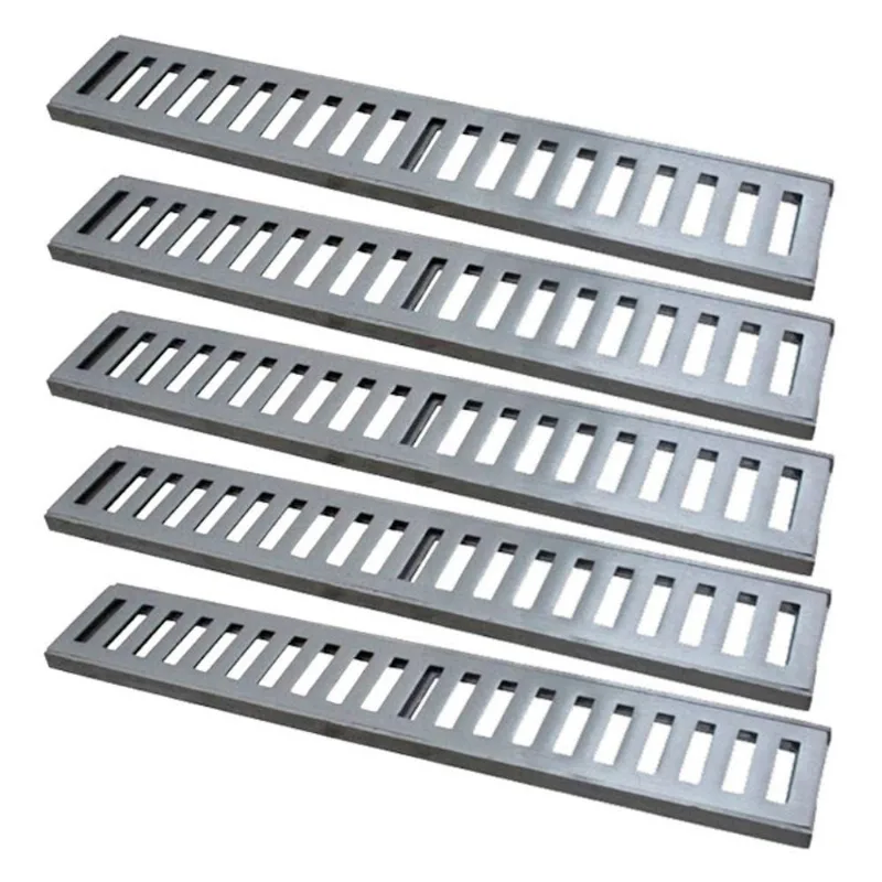 Kit 5 Ralo Grelha Linear 7015X5GDA Drenagem 20x50cm Alumínio Polido Prata GDA Industria