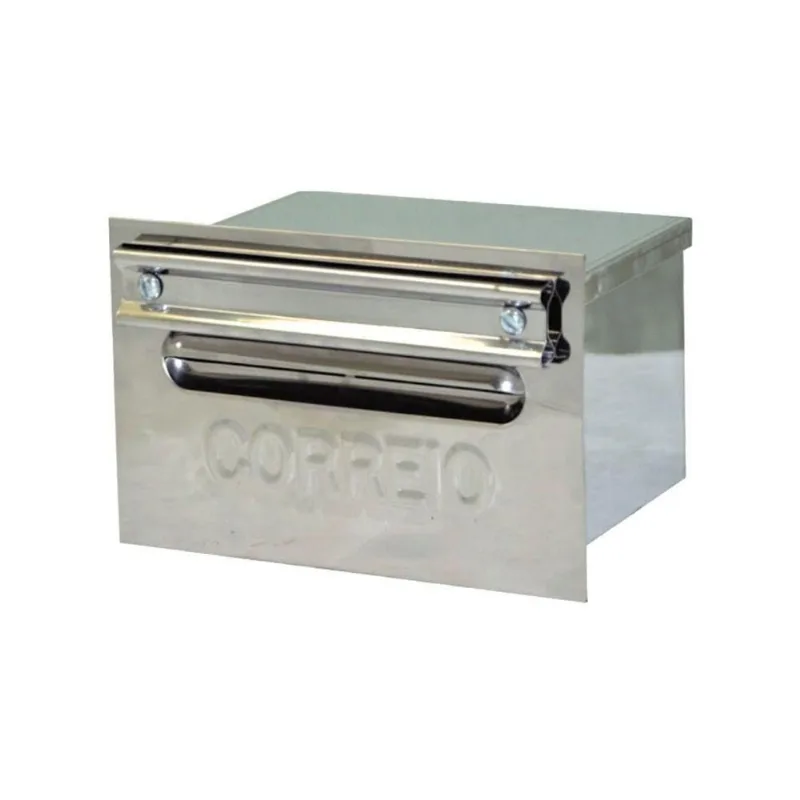 Caixa de Correio para Grade 15x21x12cm em Aço Inox Prata Metalmig