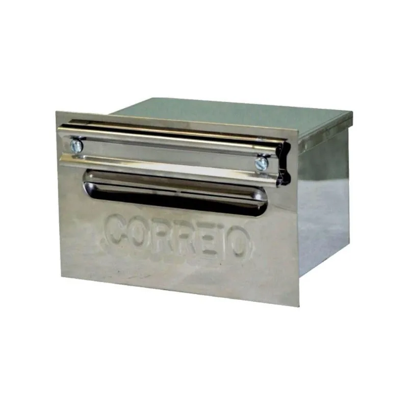Caixa de Correio para Grade 20x21x12cm em Aço Inox Prata para Cartas Metalmig
