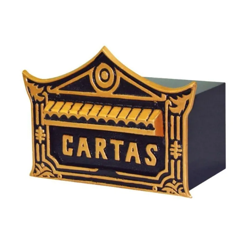 Caixa de Correio para Cartas Chinesa Ouro Detrás 20x25x12cm Dourado Metalmig
