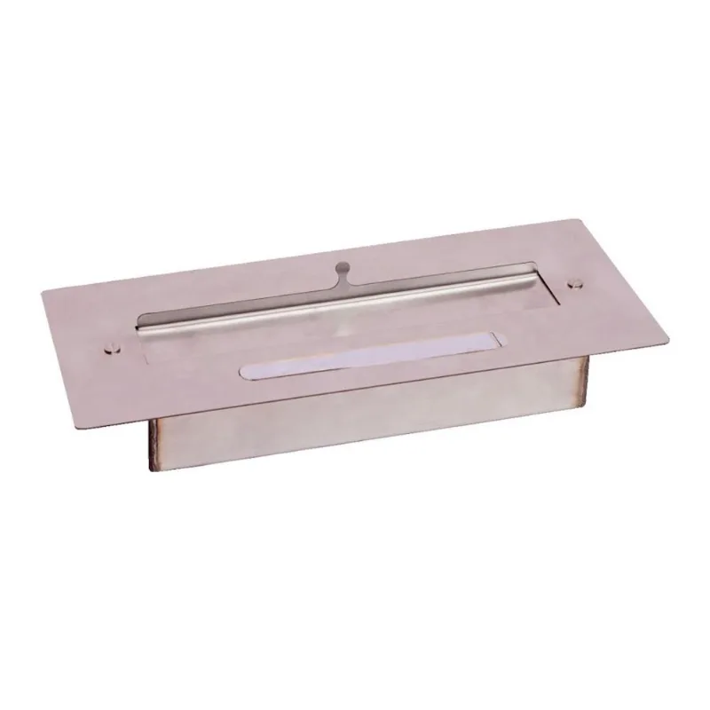 Queimador Lareira Portátil De Embutir Aço Inox 39x16,5x6cm