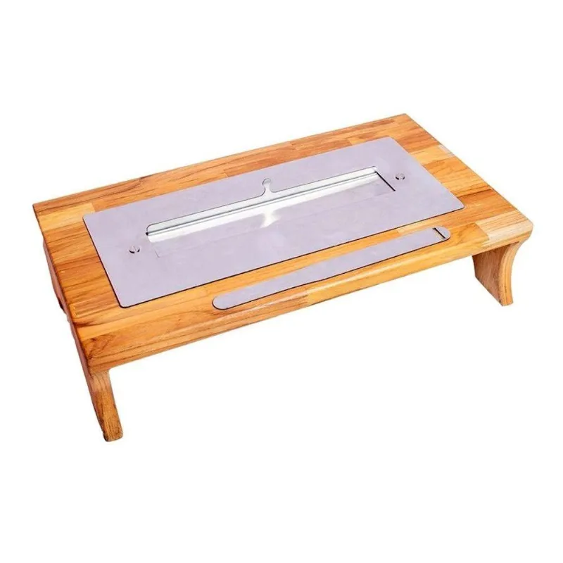 Lareira De Mesa Portátil Ecológica A Álcool Inox 3108mtm 39x16,5x6cm Metalmig