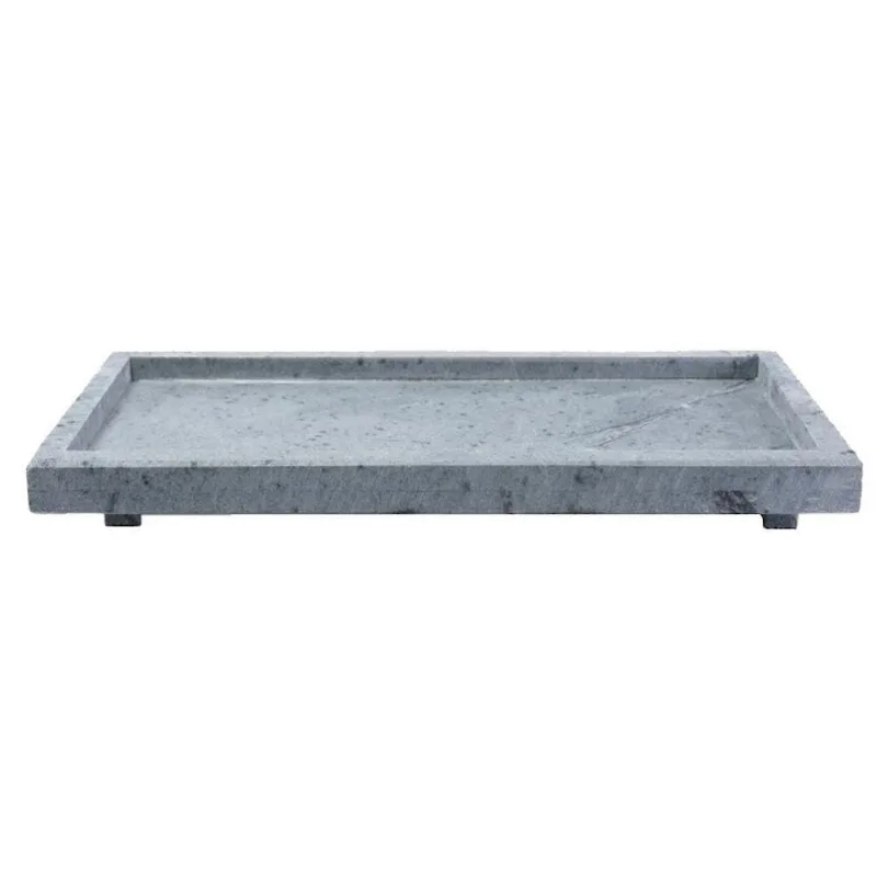 Tábua para Servir AF008INDSJ Gourmet Pedra Sabão com Borda e Pé 30x15cm Industria São Jose