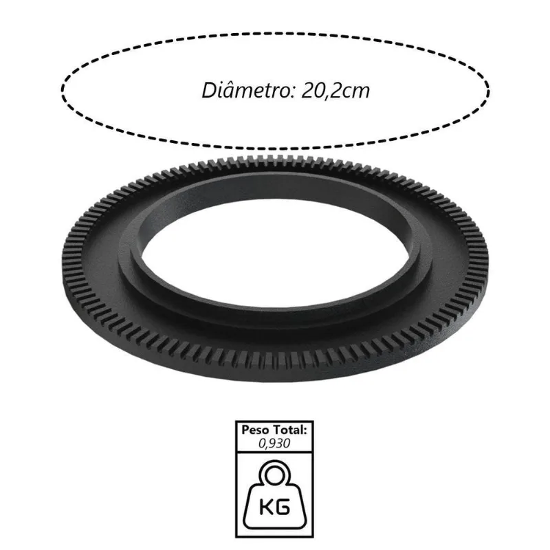 Espalha Chama Fogão Industrial Queimador Duplo Ferro 20,2cm