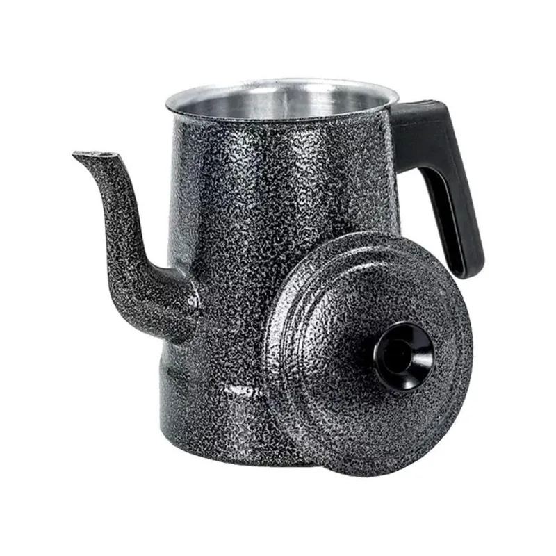Bule Craqueado Alumínio Repuxado 1L Café e Chá Retrô Preto Continental