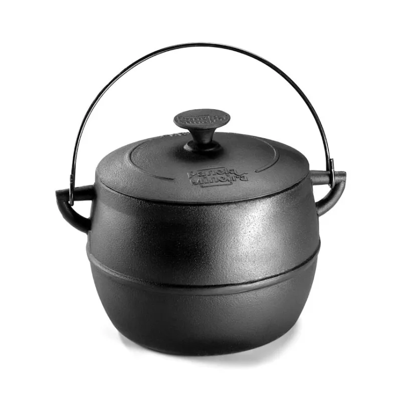 Caldeirão Bojudo Tampa e Alça Ferro Panela Mineira 24cm 10L - Panela Mineira - Utilidades Domesticas