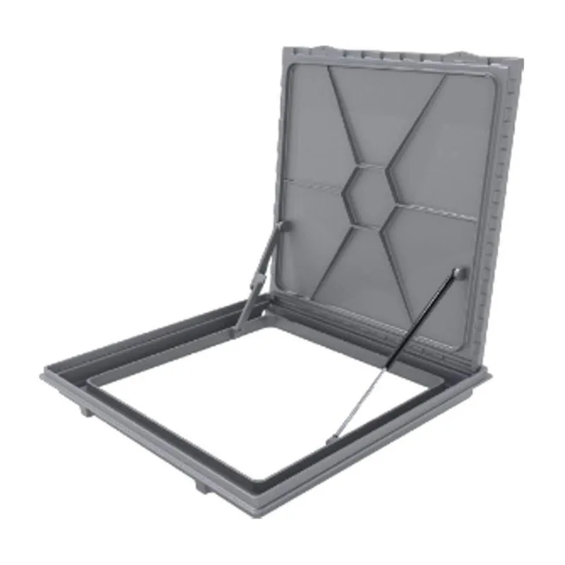 Tampa Casa Máquina Alumínio Rebaixo Invisível Cinza 80x80cm