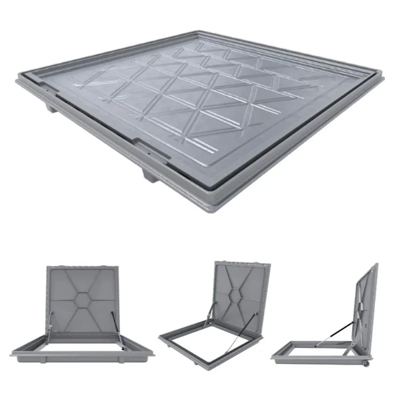 Tampa Casa Máquina Alumínio Rebaixo Invisível Cinza 90x90cm