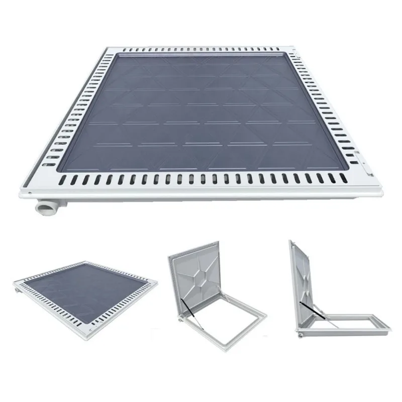Tampa Casa Máquina Alumínio Rebaixo Aparente Bege 90x90cm