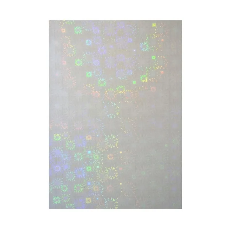 Papel Adesivo Holográfico Vinil Motivate Fogos Artificio A4 Pacote com 50 Folhas Transparente