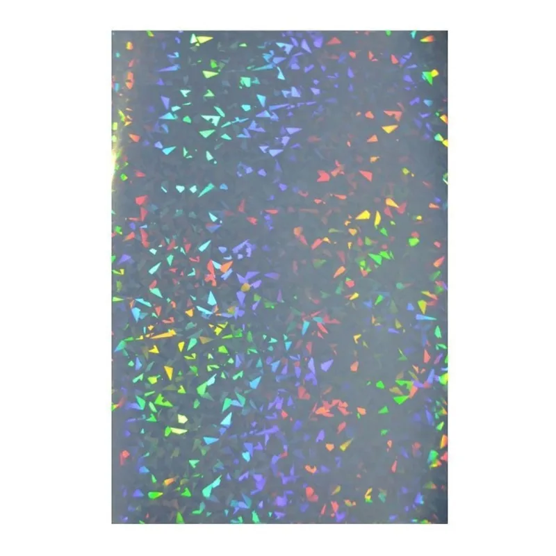 Papel Adesivo Holográfico Vinil Motivate Caquinhos para Impressão Ink Jet A4 50 Folhas Transparente