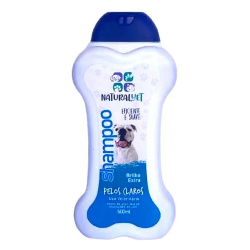 Shampoo Pet Naturalvet Pelos Claros Eficiente e Suave 500ml