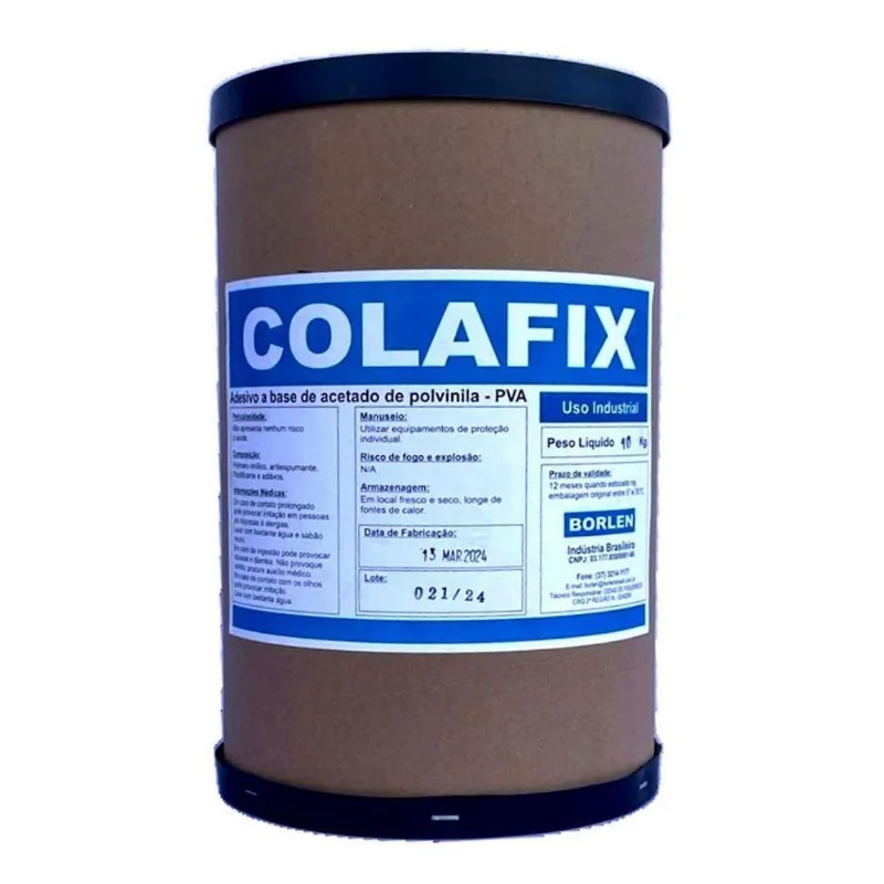 Cola PVA Colafix 1102 Papelão e Madeira 10kg Branca Borlen Brasil - Borlen