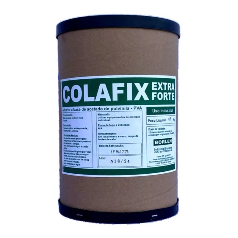 Cola PVA Branca Extra Colafix 1200 Para Papelão Madeira 10Kg - Borlen