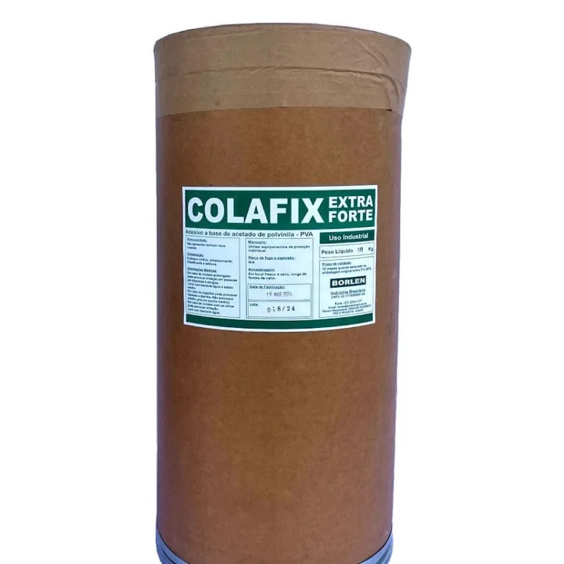 Cola PVA Branca Extra Colafix 1200 Para Papelão Madeira 50Kg - Borlen