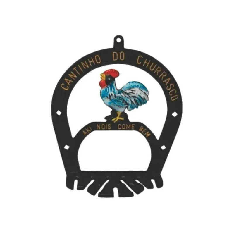 Suporte Porta Espetos Modelo Galo em Alumínio Fundido para Cozinha e Varanda Gourmet Ouro Minas - Ouro Minas