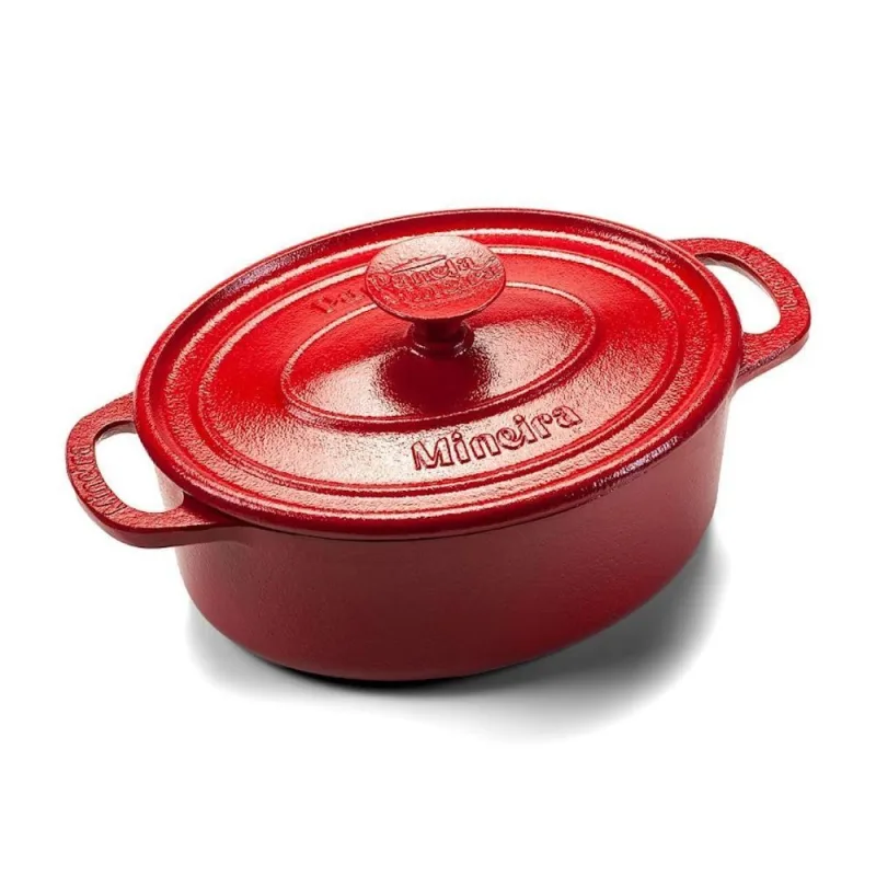 Caçarola Oval Estilo Ferro Fundido Vermelha 2L Panela Mineira - Panela Mineira