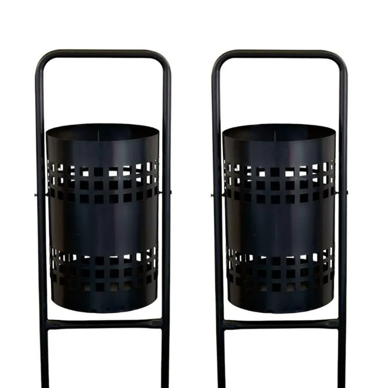 Kit 2 Lixeiras 3143X2MTM Tela 40L Uso Externo e Interno Preto Metalmig - OUTRAS