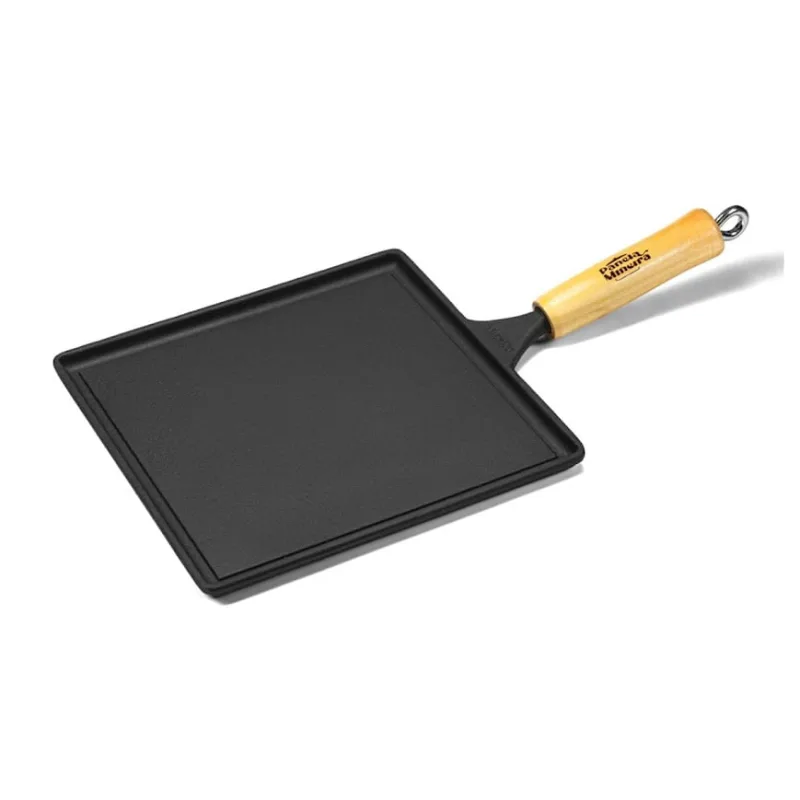 Bifeteira Lisa Quadrada Cabo Madeira Panela Mineira 24x24cm - Panela Mineira - Ar E Ventilação
