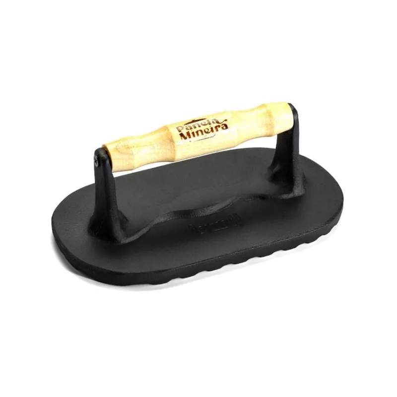 Prensador Retangular Alça de Madeira Panela Mineira 20x12cm - Panela Mineira - Ar E Ventilação
