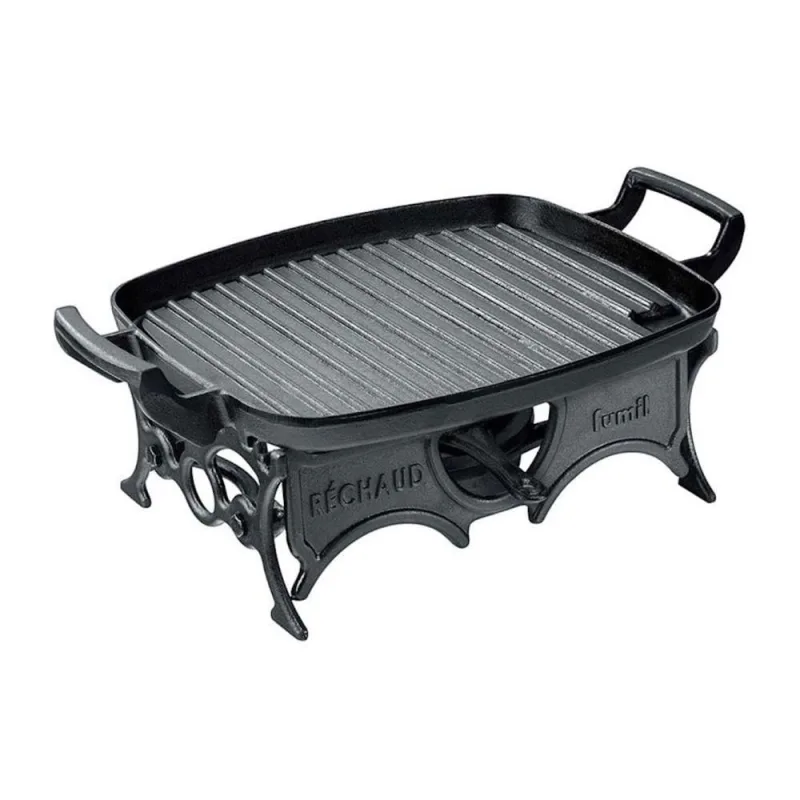 Réchaud Mil Chapa Grill 30x24cm em Ferro Fundido com Fogareiro Preto Panela Mineira - Panela Mineira - Comércio E Indústria