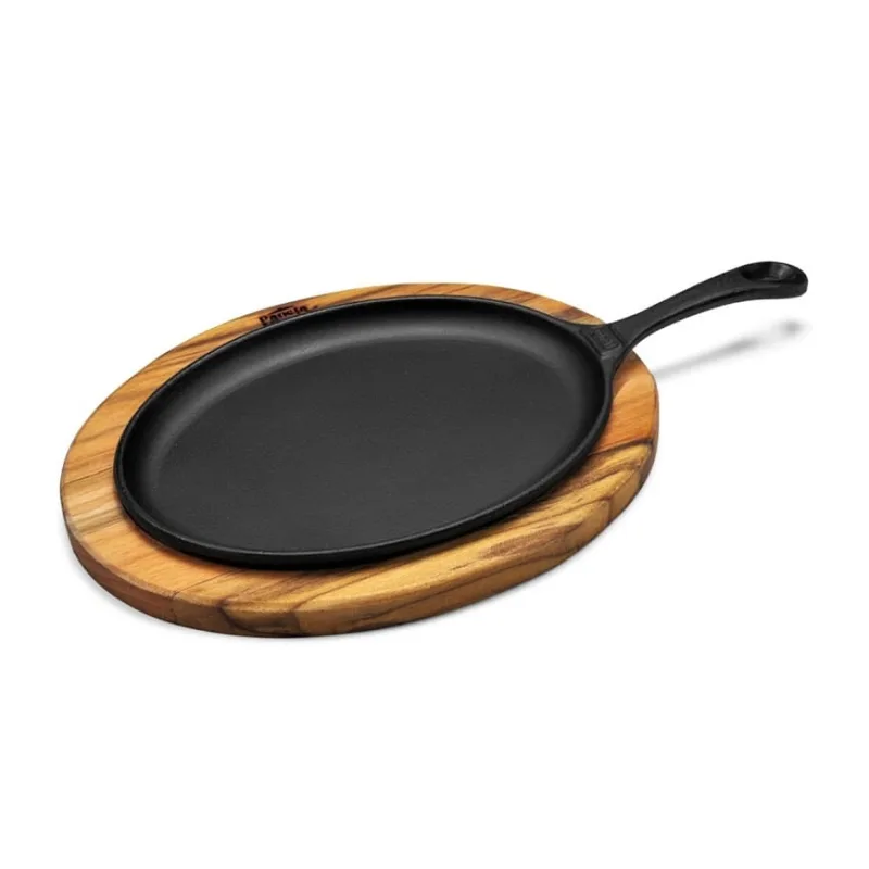 Chapa Oval em Ferro Suporte Madeira Panela Mineira 25x18cm - Panela Mineira