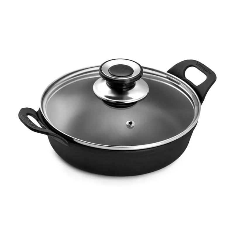 Travessa Estilo Redonda Ferro Tampa Vidro PanelaMineira 14cm - Panela Mineira