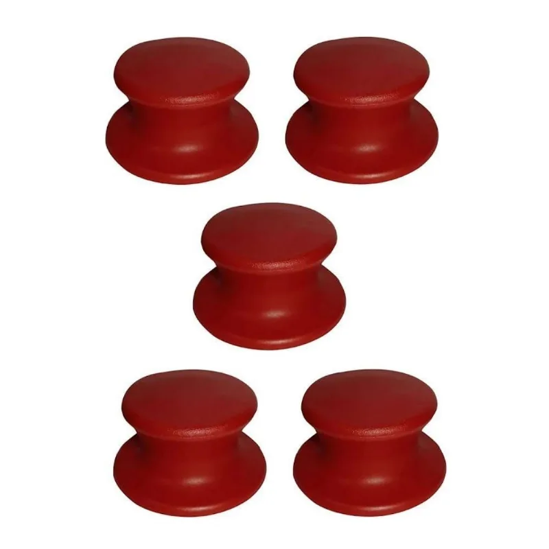 Kit 5 Puxador para Tampa de Panela Pomelverm5und Plastico Polipropileno Cozinha Vermelho
