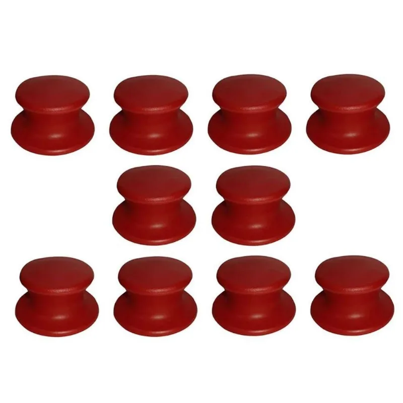 Kit 10 Puxador para Tampa de Panela Pomelverm10und Plastico Polipropileno com Parafusos Vermelho