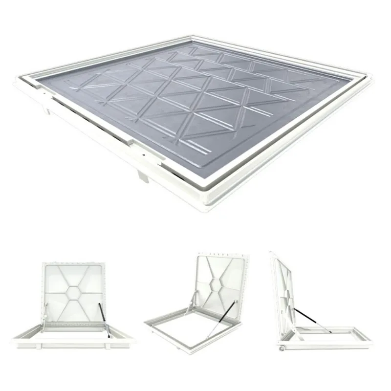 Tampa Casa Máquina Alumínio Rebaixo Invisível Branca 70x70cm