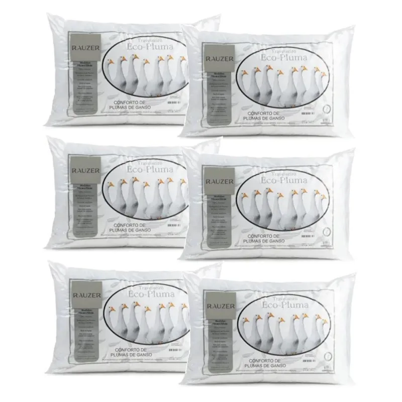 Travesseiro Pluma de Ganso TPG6XETX 70x50CM Tradicional 100% Poliéster Médio Confortável Branco - OUTRAS - Agro
