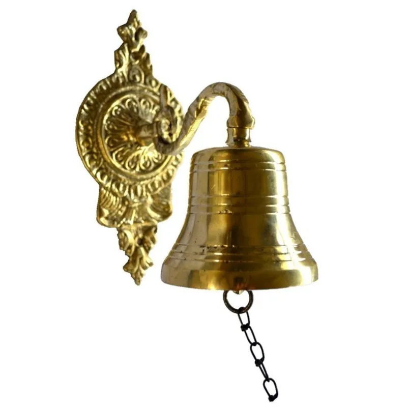 Sino Fixo de Parede para Porta e Portão com Suporte e Badalo Bronze Mard Metais