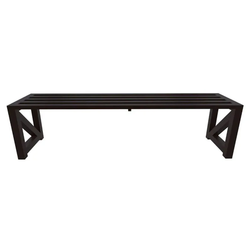 Banco para Área Externa BR16040MUTD Alumínio Ripado Marrom 160x40x40cm - OUTRAS