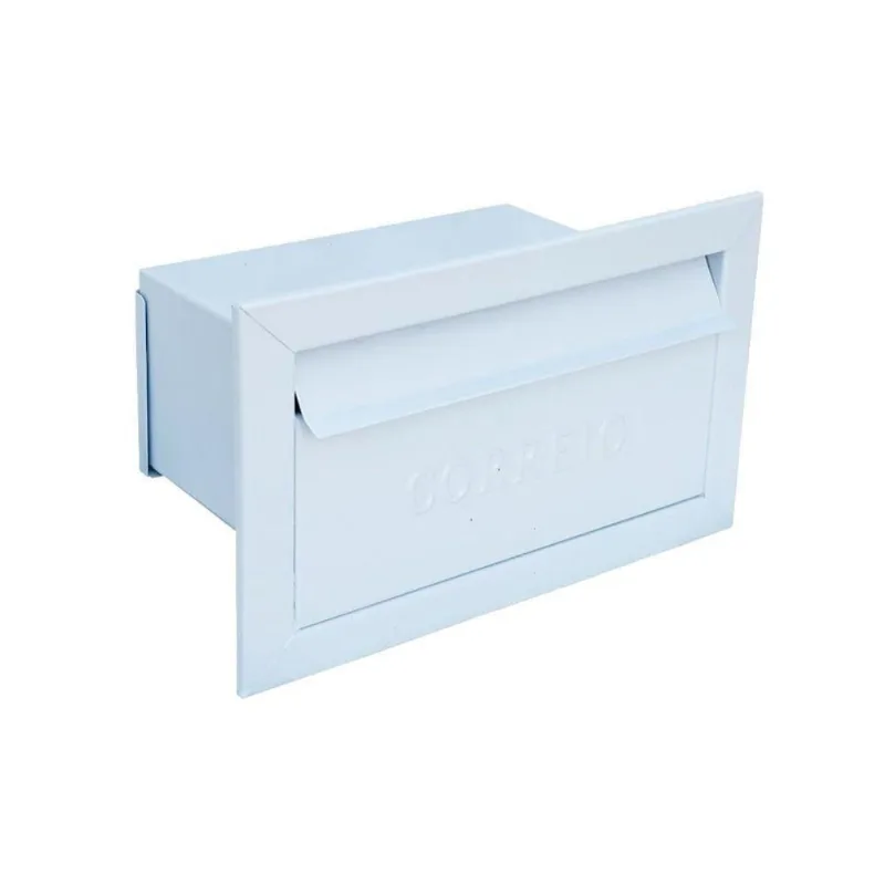 Caixa de Correio para Muro A233OM Cartas com Abertura Traseira Branca 15x23x30cm Ouro Minas