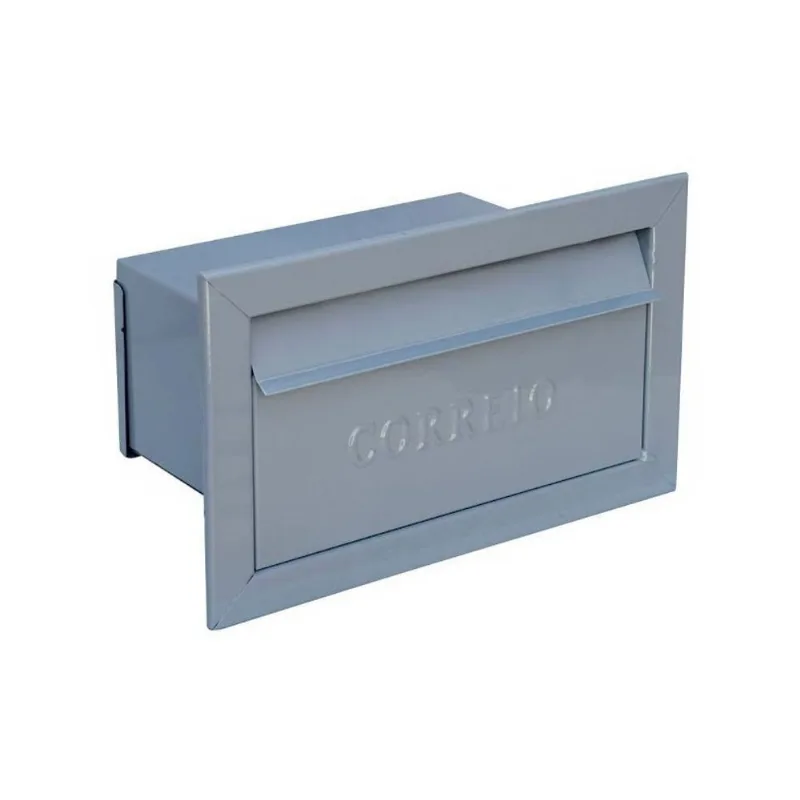 Caixa de Correio para Muro Abertura por Detrás A232OM Cartas Cinza 15x23x30cm Ouro Minas