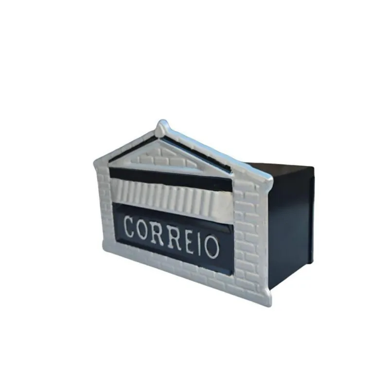 Caixa de Correio A060POM para Muro Aço Carbono Preta Ouro Minas