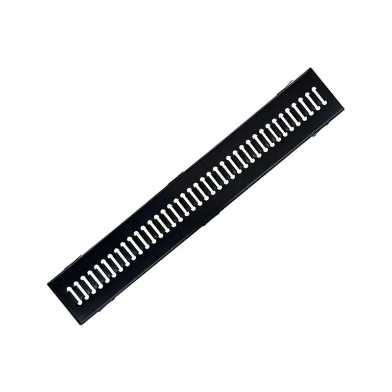 Ralo Grelha com Caixilho GEP005OM em Aco Galvanizado Preto 15x100cm para Areas Externas Ouro Minas