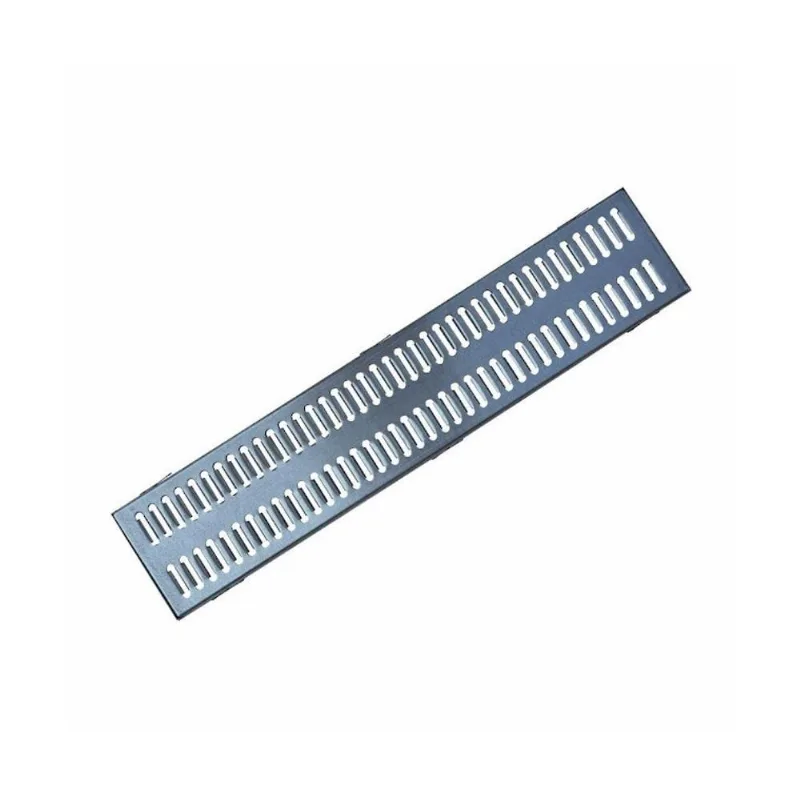 Ralo Grelha Linear com Caixilho GEZ006OM para Piscinas e Garagens Aco Galvanizado Prata Ouro Minas