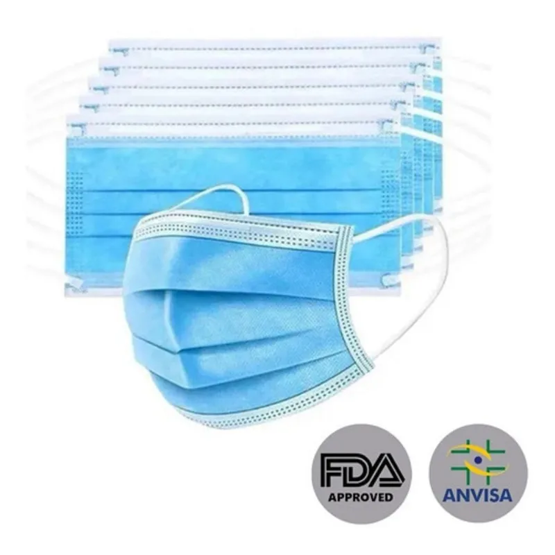 Mascara Descartável Tripla Camada Com Clip Nasal 35un Ma25