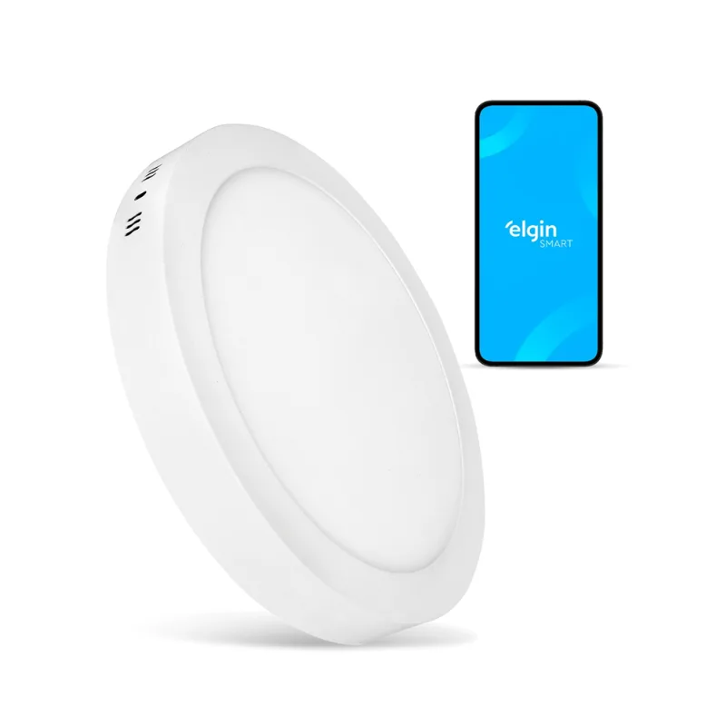 Luminária de Sobrepor Redonda Smart - 24W Compatível com Alexa e Google Home Bivolt