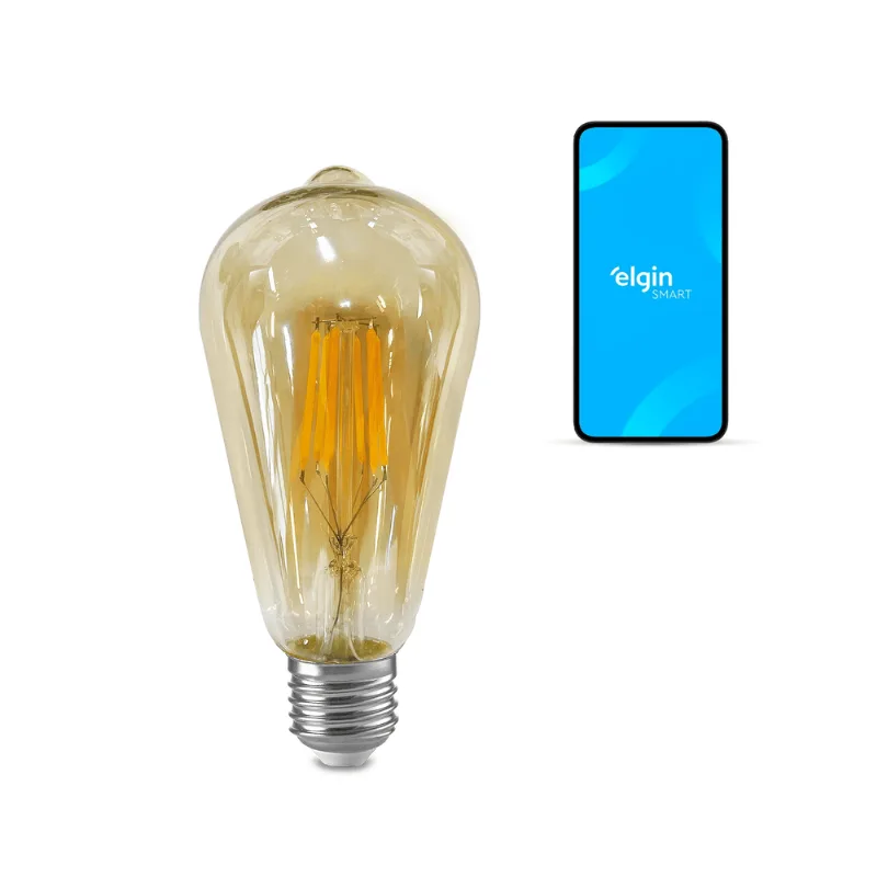 Lâmpada de Filamento Smart Led ST64 - 6W Bivolt Compatível com Alexa e Google Home