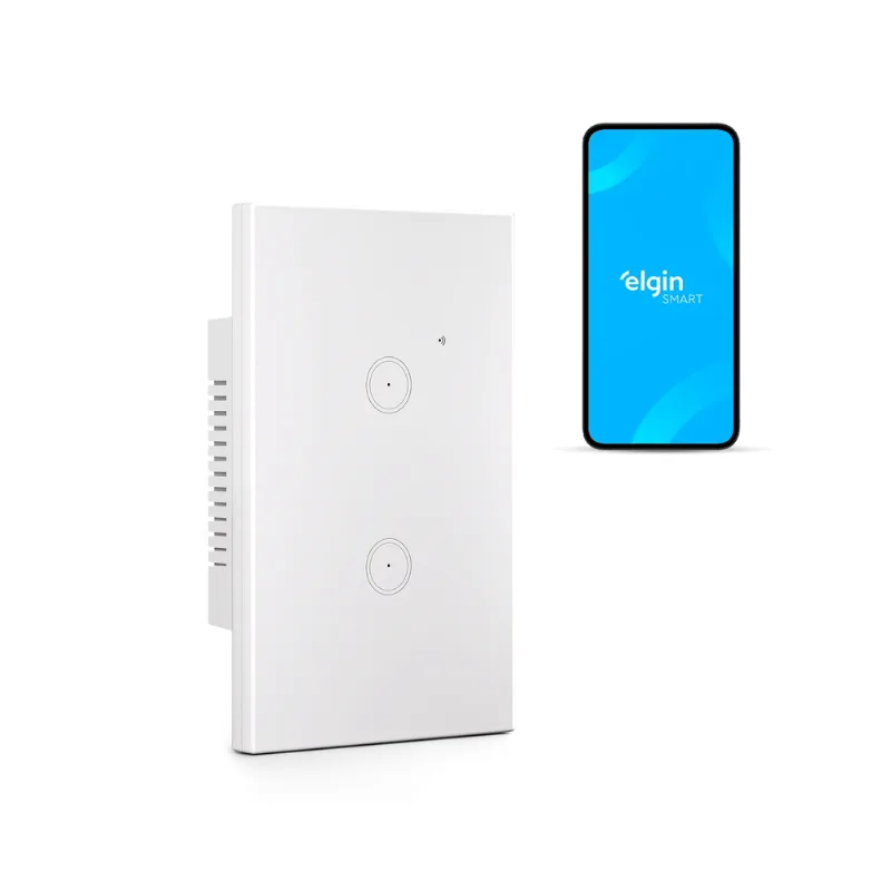 Interruptor Touch Smart - 2 Botões Compatível com Alexa e Google Home Interruptor Touch 2 Smart Botões Alexa e Google Home - Elgin