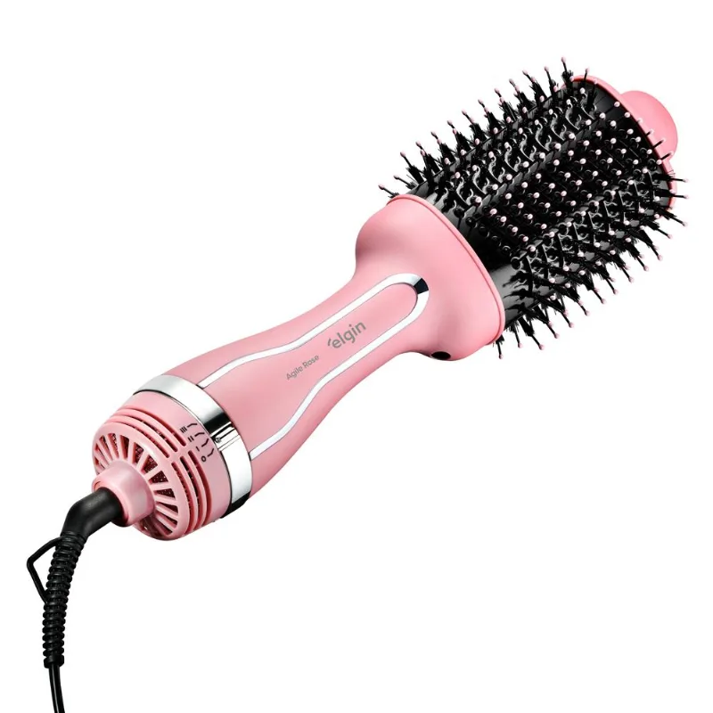 Escova Secadora Agile Rose Com 3 Niveis De Temperatura E Design Ergonomico 1300W Bivolt Rosa - 42ESCB - Elgin