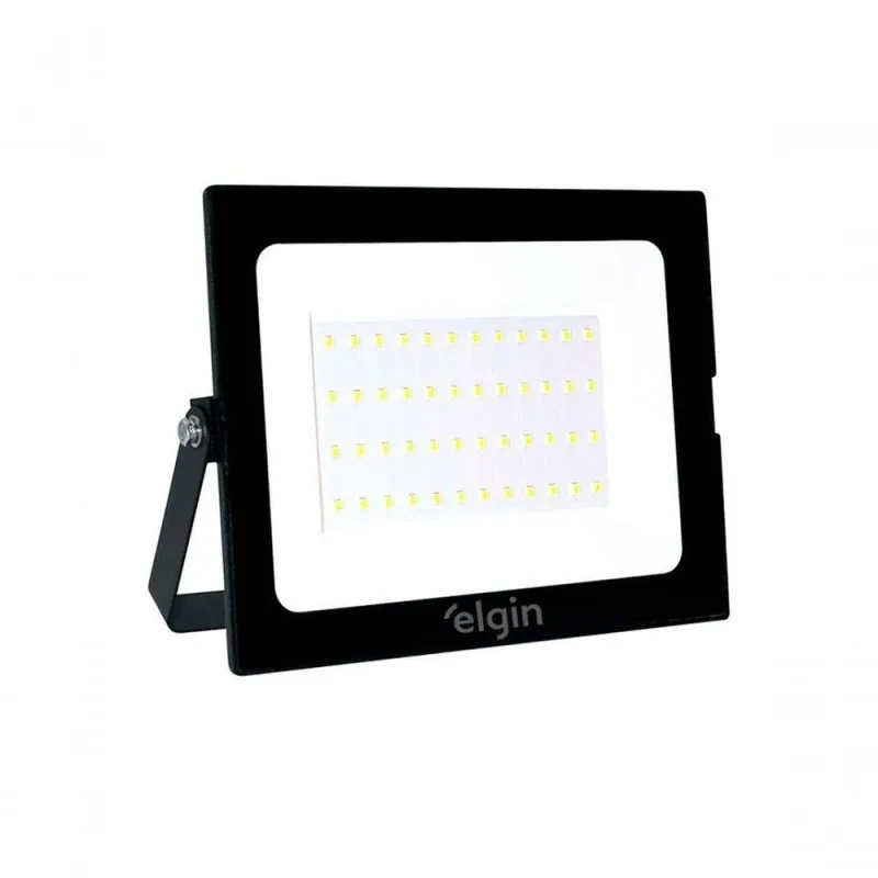 Refletor LED 50W IP65 6500K para Área Externa com Proteção Contra Água e Poeira Preto Elgin - Elgin