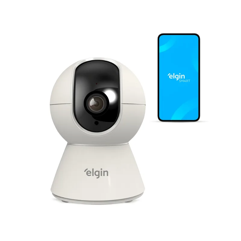 Câmera de Segurança Rotativa Inteligente Full HD 1080P Visão 360° Wi-Fi Micro SD 128GB - Elgin