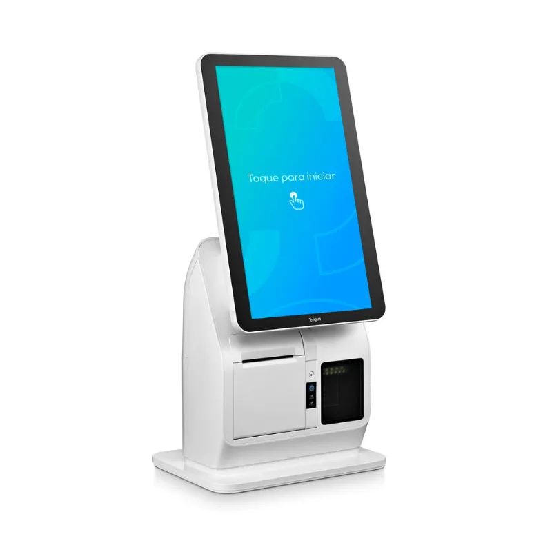 Terminal de Atendimento Mini Kiosk MK 15 – Android Tela Touch 15.6” Leitor com Sensor de Presença Impressora 250MM/S