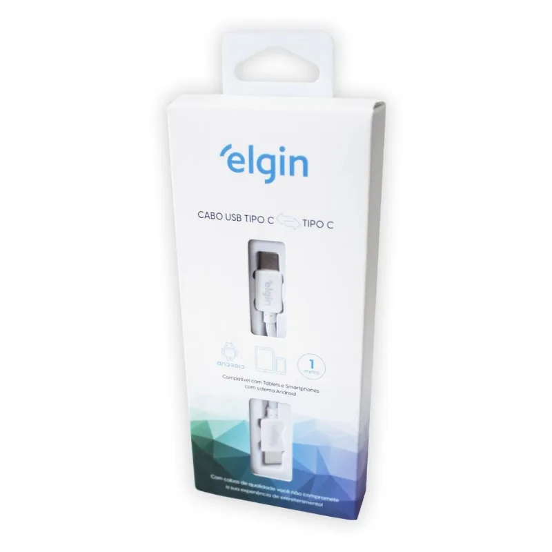 Cabo Usb-c Para Usb-c - 1 Metro - Branco - Elgin 46rctipoctpc - Elgin