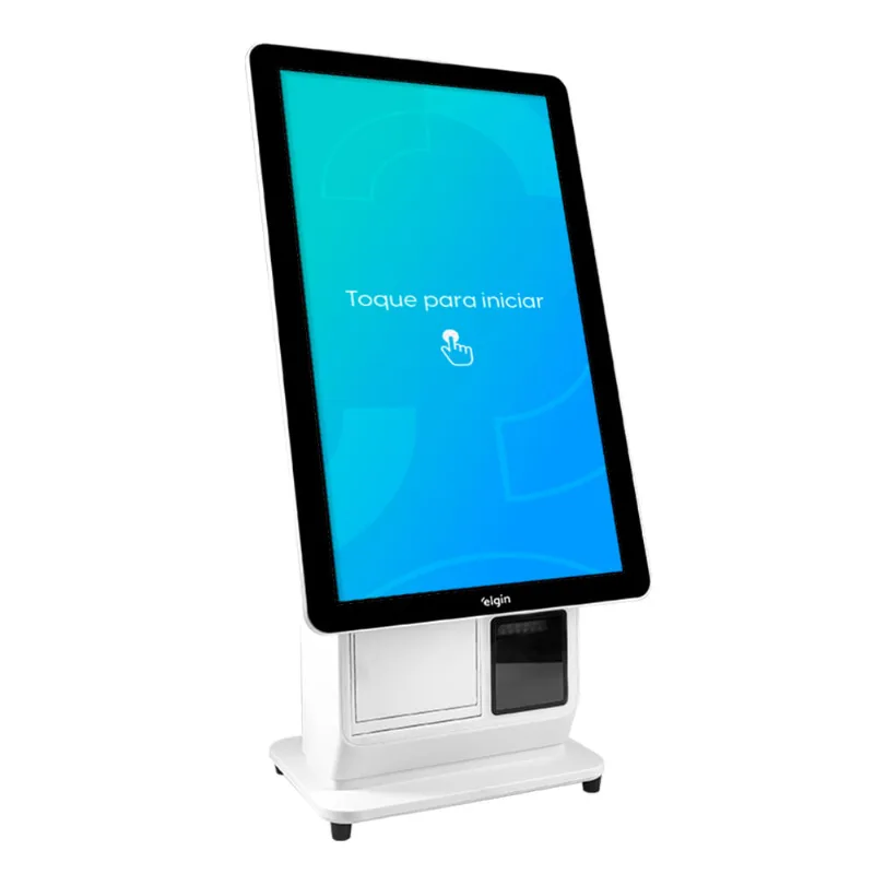 Terminal de Atendimento Kiosk MK 21 – Celeron J4125 Tela Touch 21,5” Leitor com Sensor de Presença Impressora 250MM/S